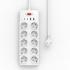 WiWU Wi-S008 GaN 14 in 1 High-Capacity Power Strip, 230V~16A Max, 3680W Max, Output interface: 2xType-C, 2x USB-A, 10xAC, 2M - White